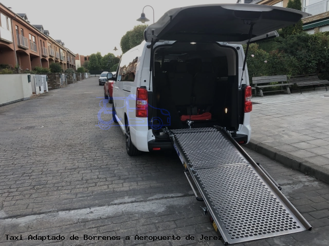 Taxi accesible de Aeropuerto de Jerez a Borrenes